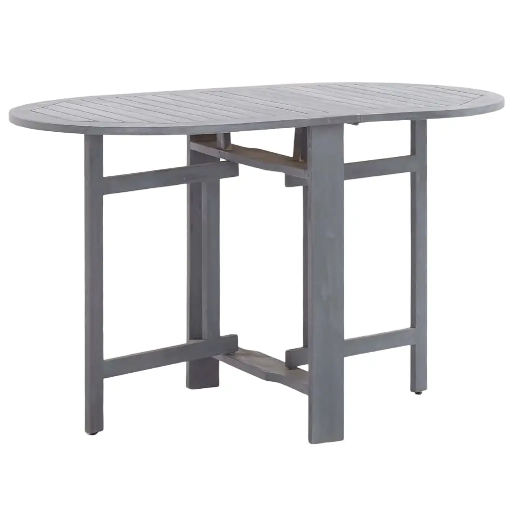Garden Table Grey 120x70x74 cm Solid Acacia Wood 46325 - Furniture
