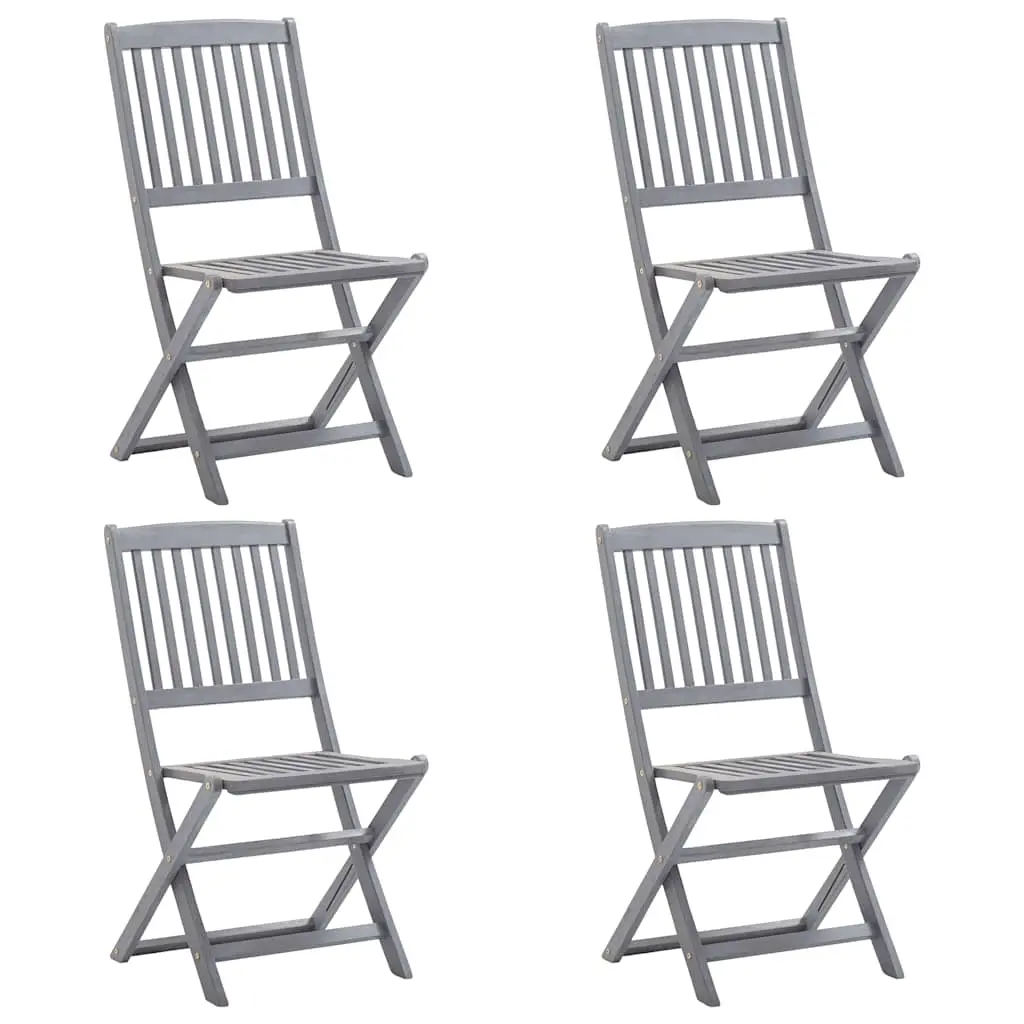 Folding Outdoor Chairs 4 pcs Solid Acacia Wood 46336 - Furniture