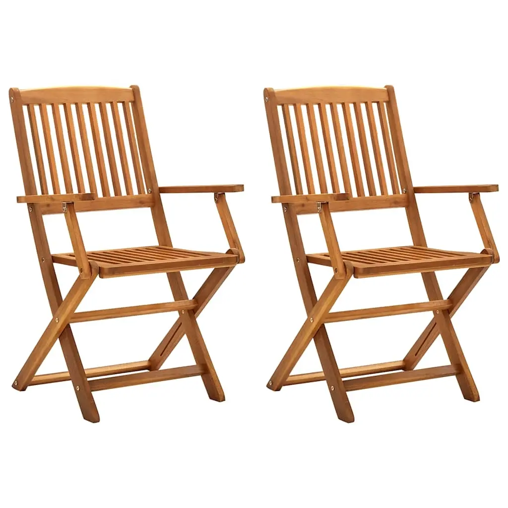 Folding Outdoor Chairs 2 pcs Solid Acacia Wood 46337 - Furniture