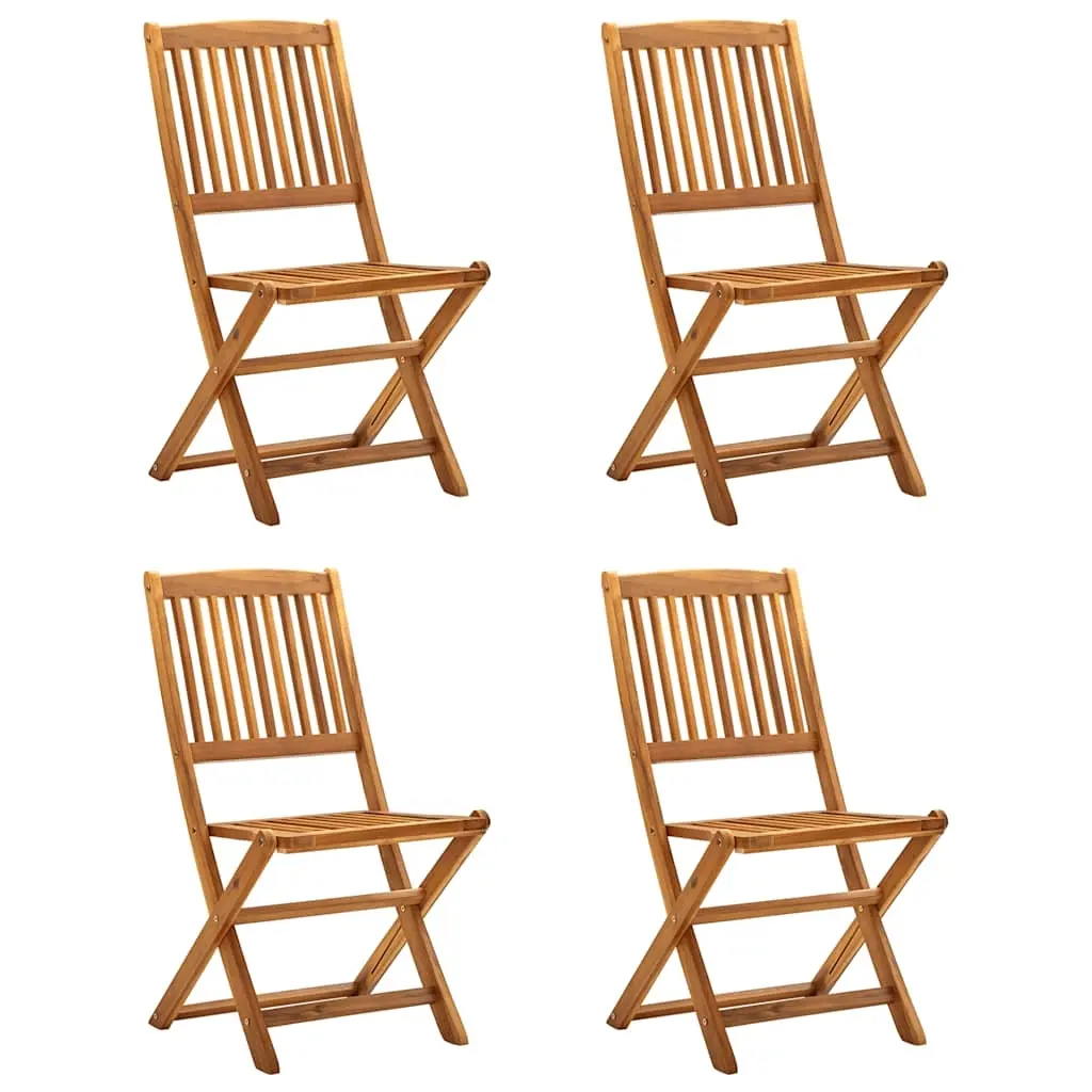 Folding Outdoor Chairs 4 pcs Solid Acacia Wood 46340 - Furniture