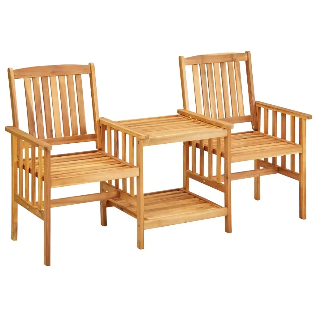 Garden Chairs with Tea Table 159x61x92 cm Solid Acacia Wood 45933 - Furniture