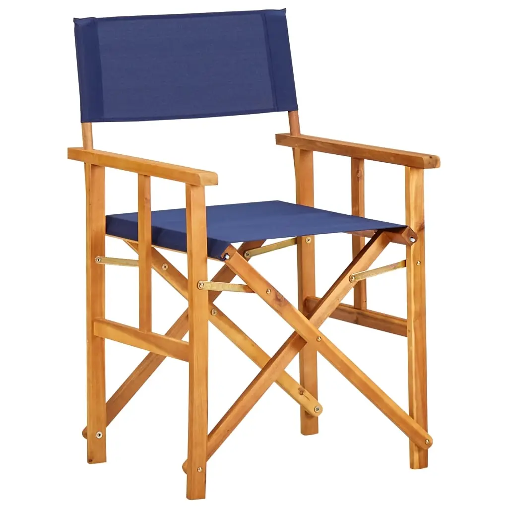 Director's Chair Solid Acacia Wood Blue 45952 - Furniture