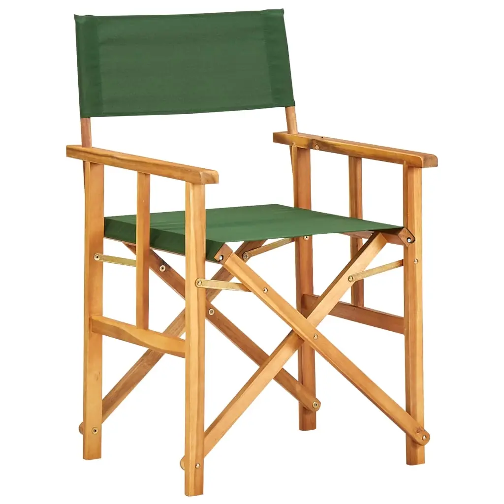 Director's Chair Solid Acacia Wood Green 45953 - Furniture