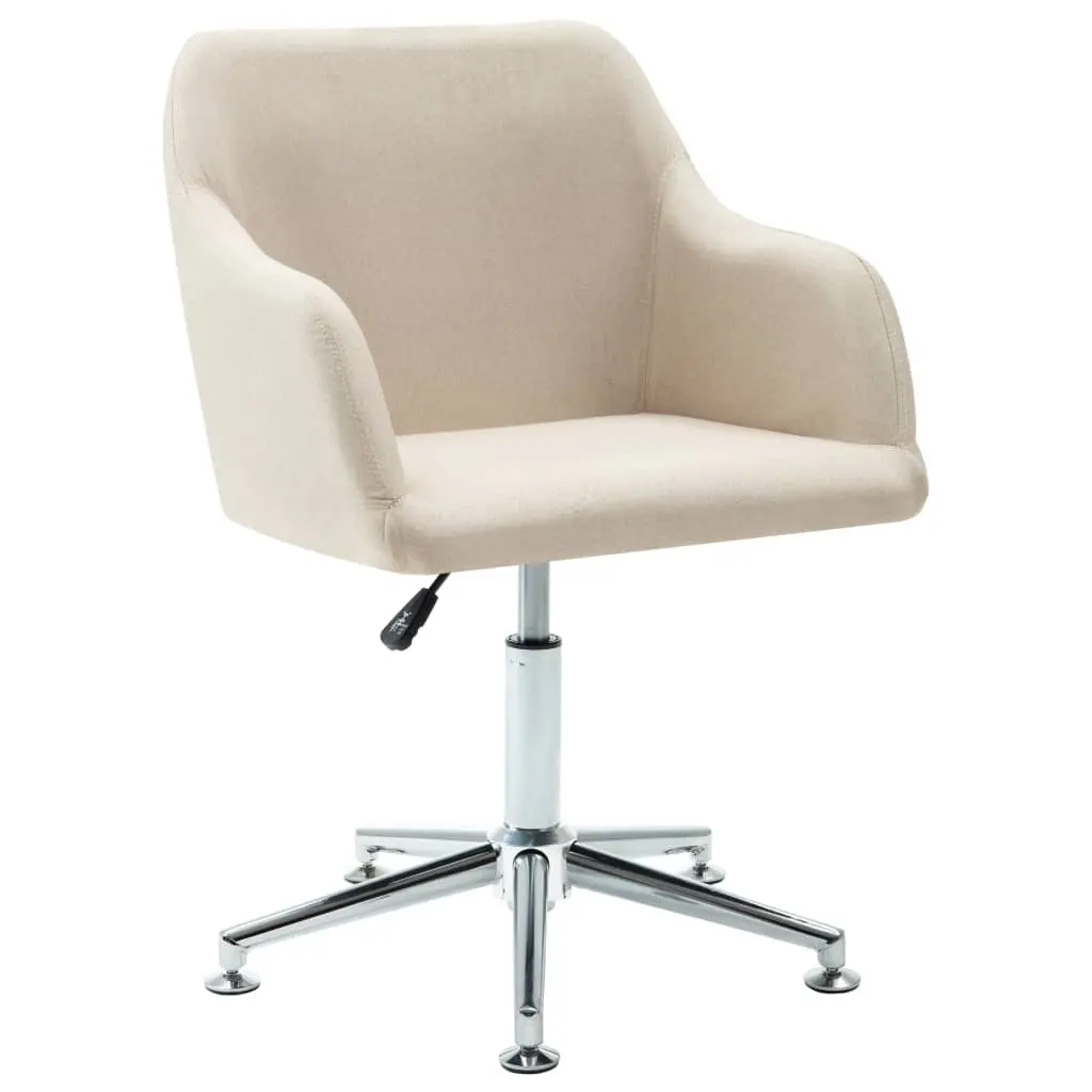 Swivel Office Chair Cream Fabric 278507 - Furniture