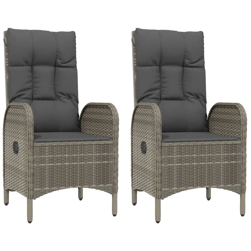 Outdoor Chairs 2 pcs Poly Rattan Grey 46219 - Furniture