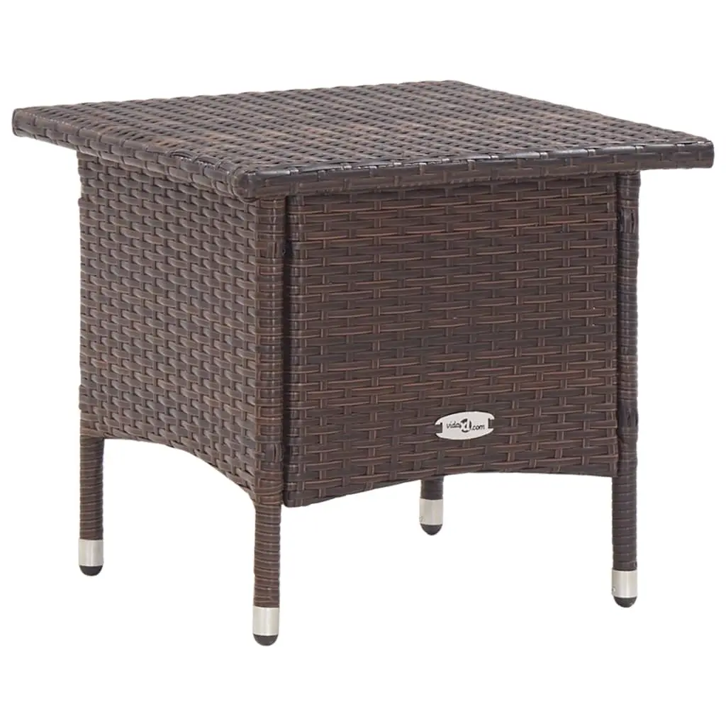 Tea Table Brown 50x50x47 cm Poly Rattan 46251 - Furniture