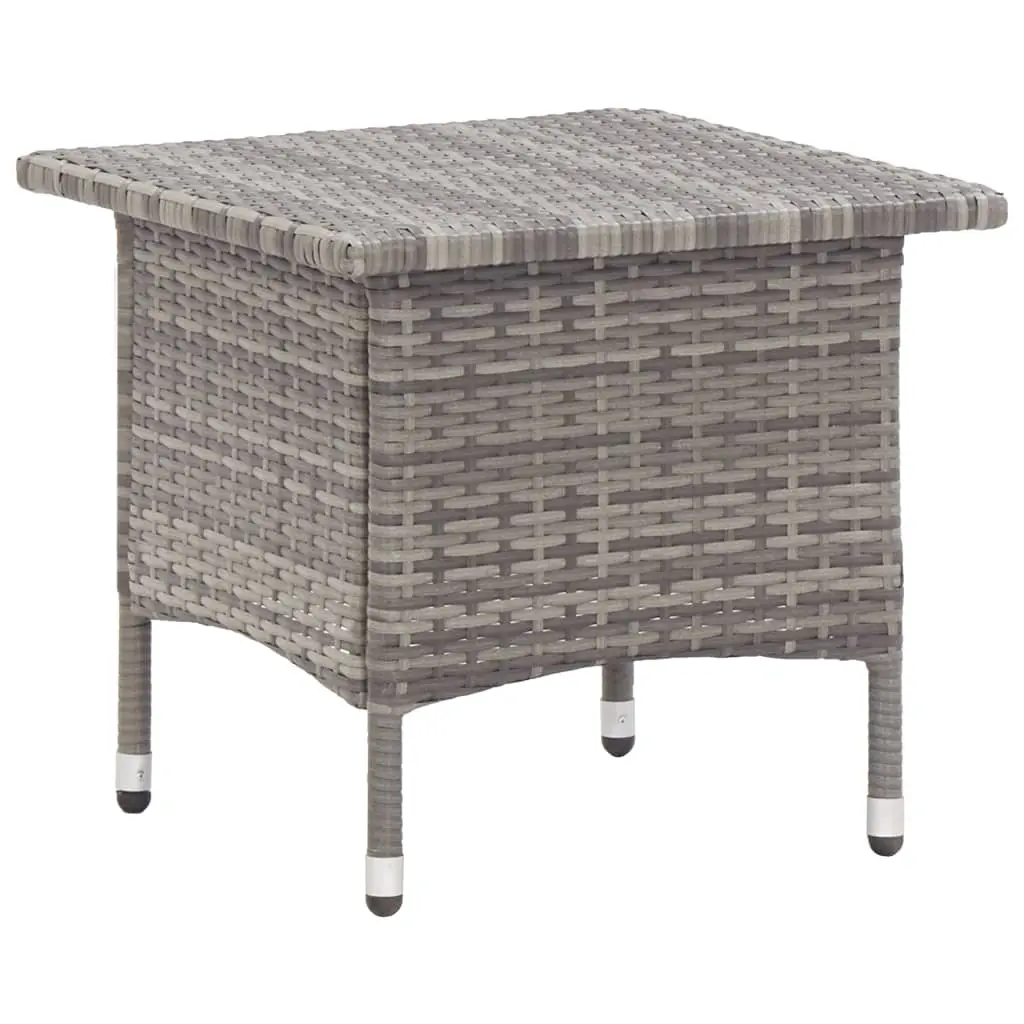 Tea Table Grey 50x50x47 cm Poly Rattan 46252 - Furniture