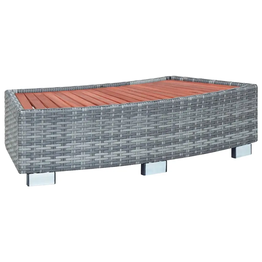 Spa Step Grey Poly Rattan 92x45x25 cm 46461 - Home & Garden