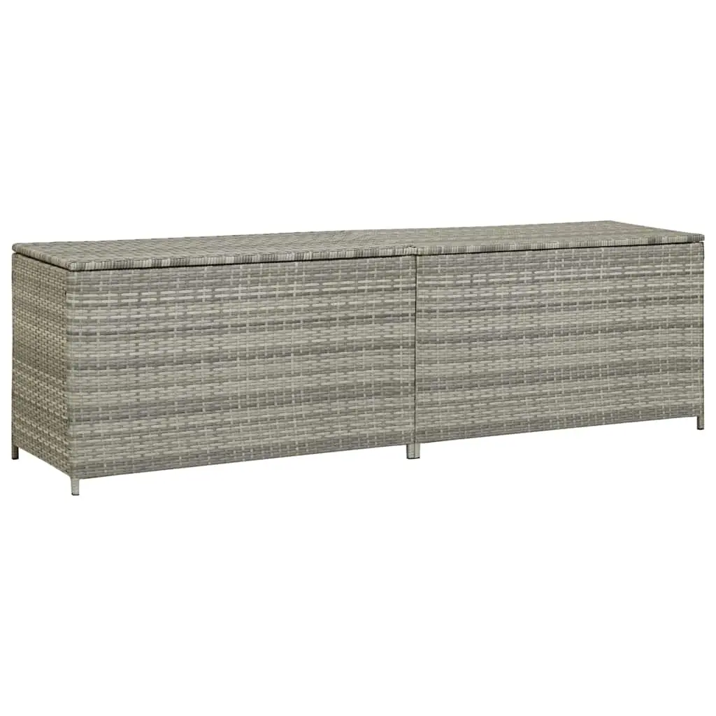 Garden Storage Box Poly Rattan 200x50x60 cm Grey 46476 - Outdoor Storage Boxes - Up to 60% off