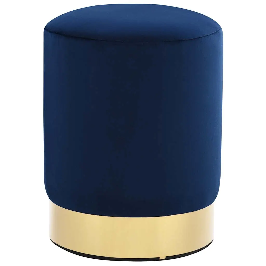 Stool Blue and Gold Velvet 28 x 36 cm 249833 - Furniture
