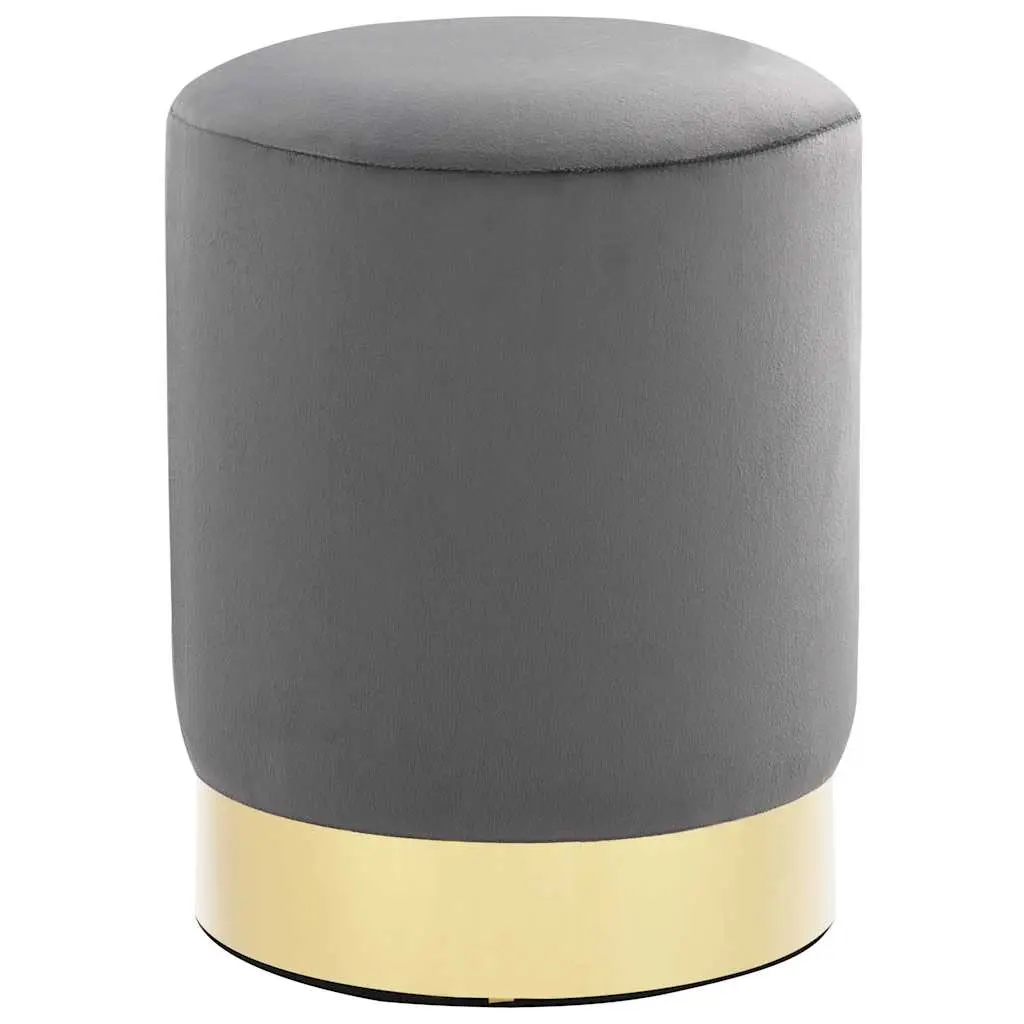 Stool Dark Grey and Gold Velvet 28 x 36 cm 249835 - Furniture