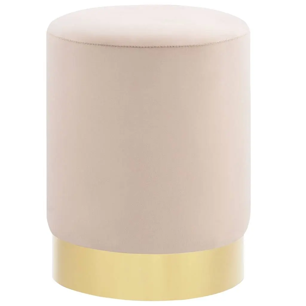 Stool Apricot and Gold Velvet 28 x 36 cm 249836 - Furniture