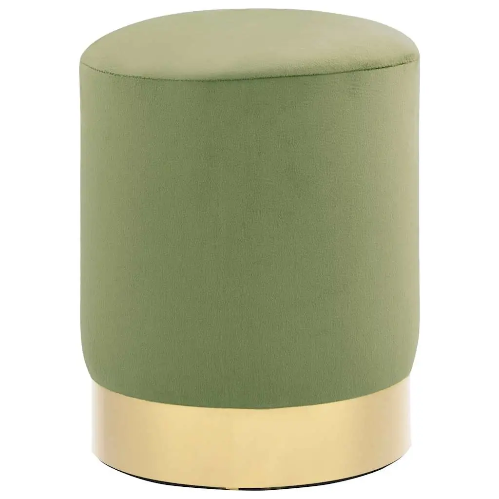 Stool Mustard Green and Gold Velvet 28 x 36 cm 249841 - Furniture