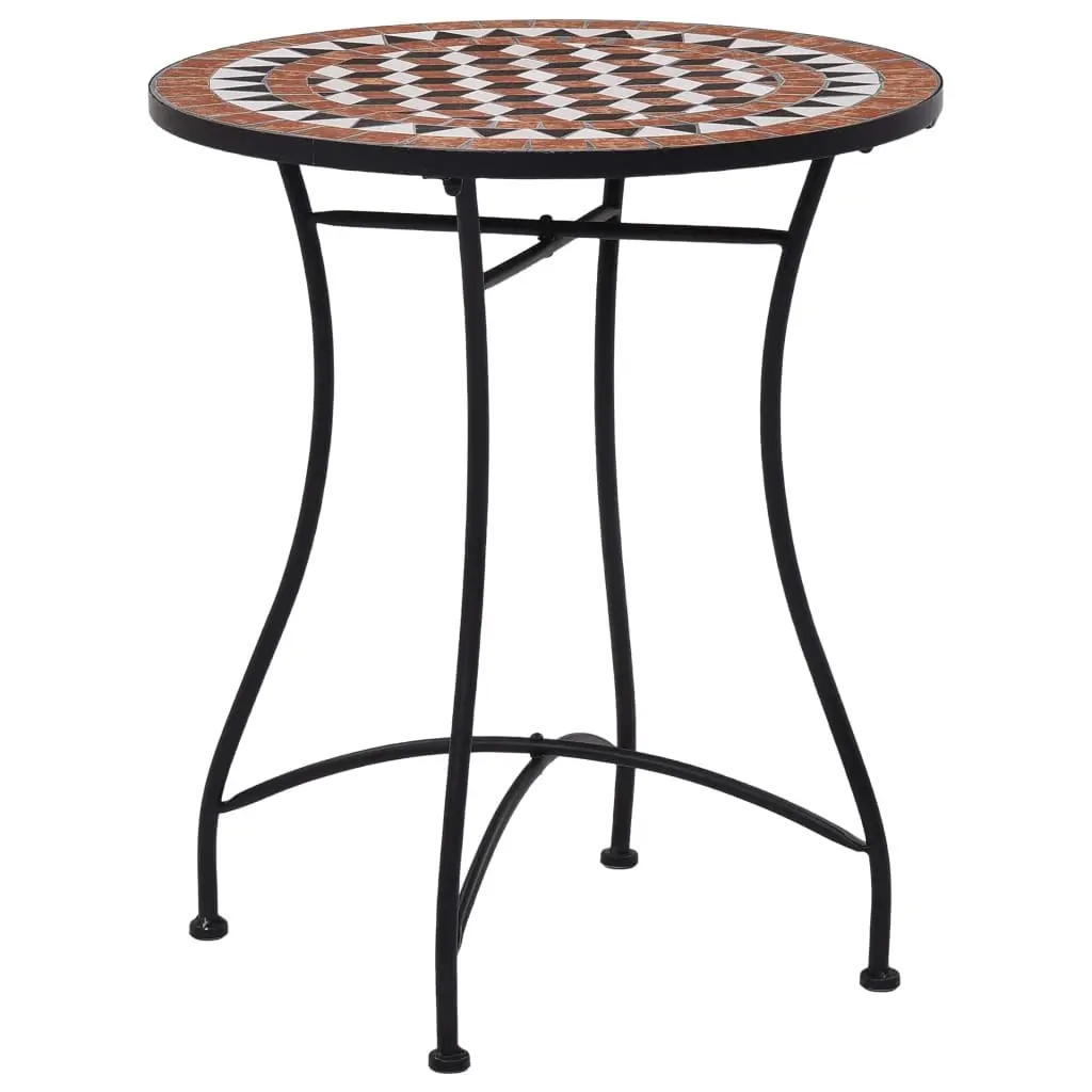 Mosaic Bistro Table Brown 60cm Ceramic 46713 - Furniture