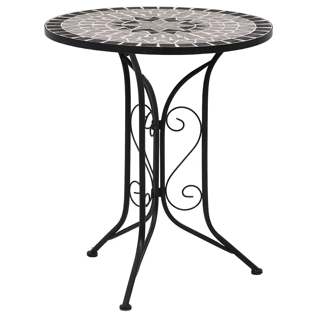 Mosaic Bistro Table Grey 61cm Ceramic 46715 - Furniture