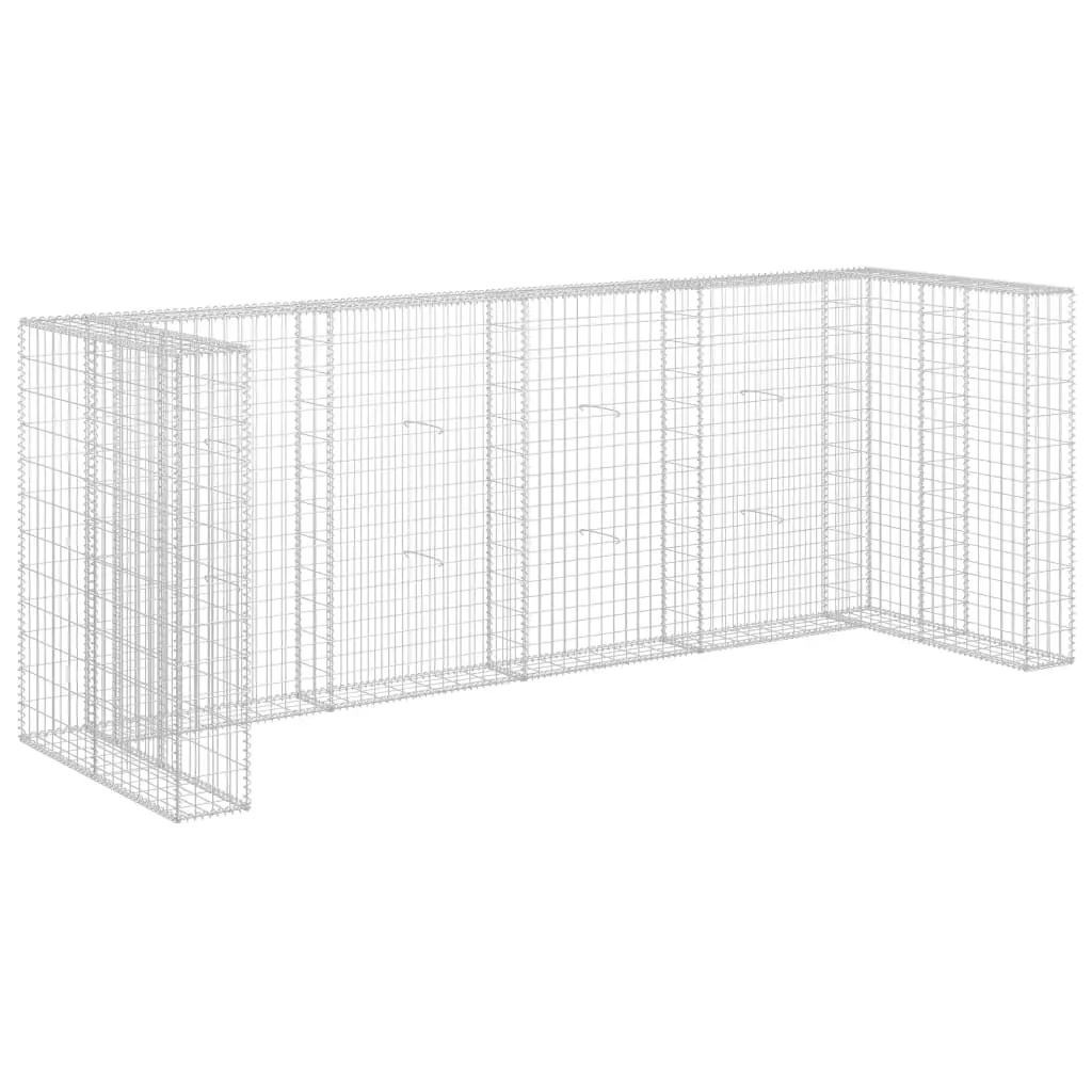 Gabion Wall for Garbage Bins Galvanised Steel 320x100x120 cm 145614 - Home & Garden