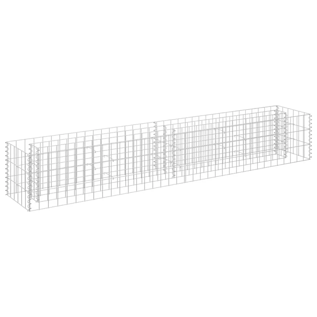 Gabion Raised Bed Galvanised Steel 180x30x30 cm 145633 - Home & Garden