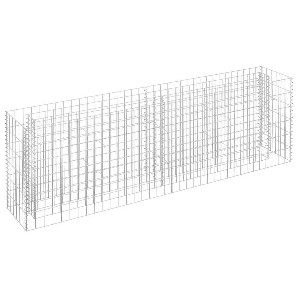 Gabion Raised Bed Galvanised Steel 180x30x60 cm 145634 - Home & Garden
