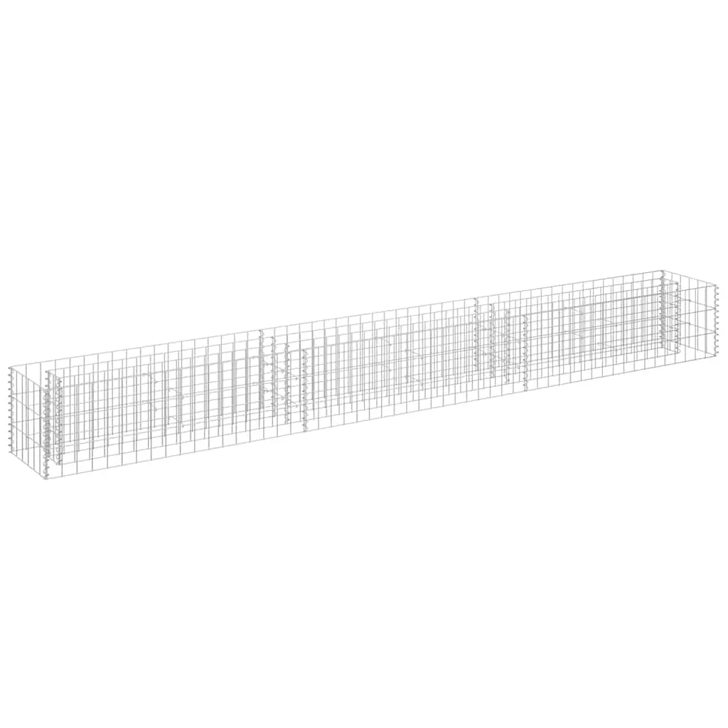 Gabion Raised Bed Galvanised Steel 270x30x30 cm 145637 - Home & Garden