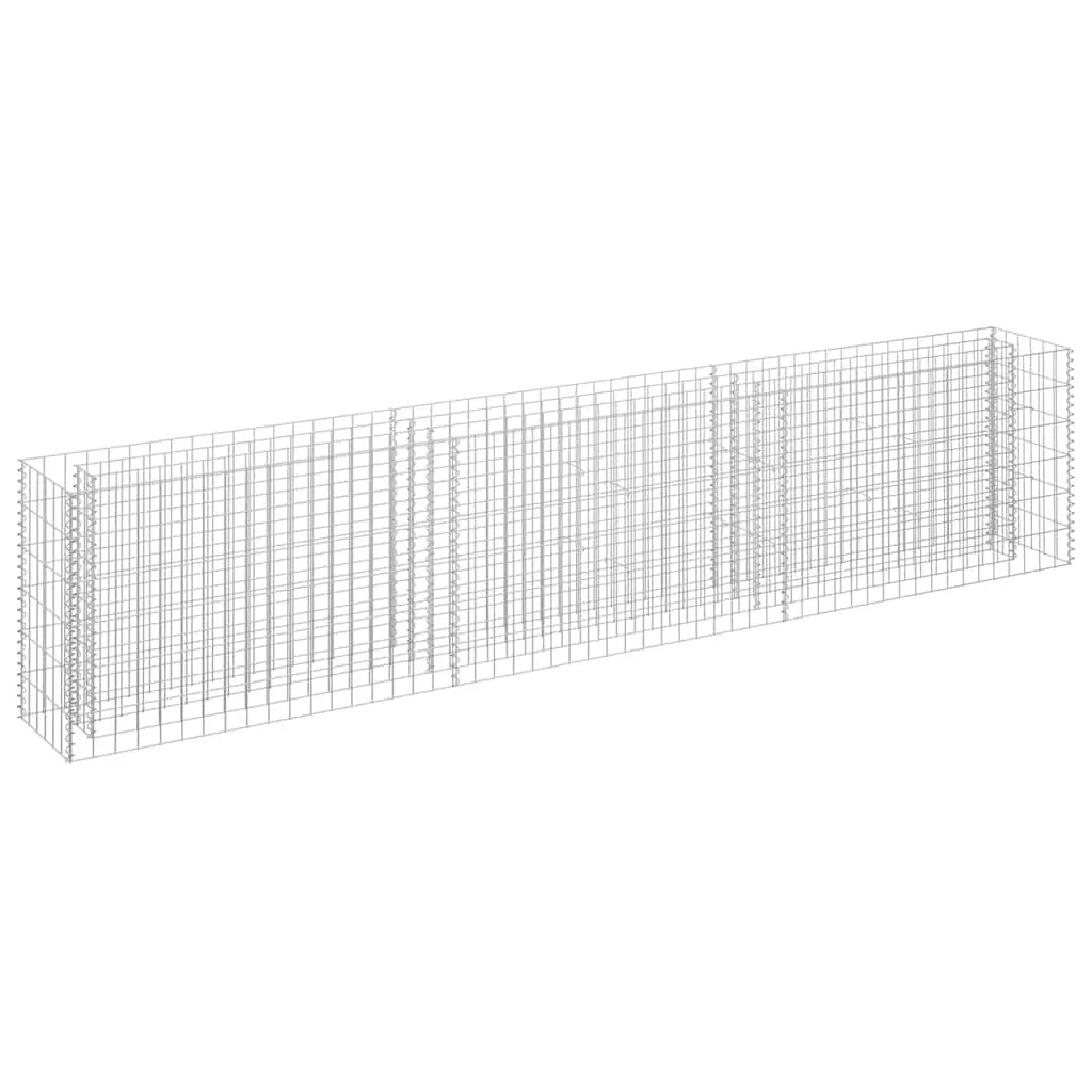 Gabion Raised Bed Galvanised Steel 270x30x60 cm 145638 - Home & Garden