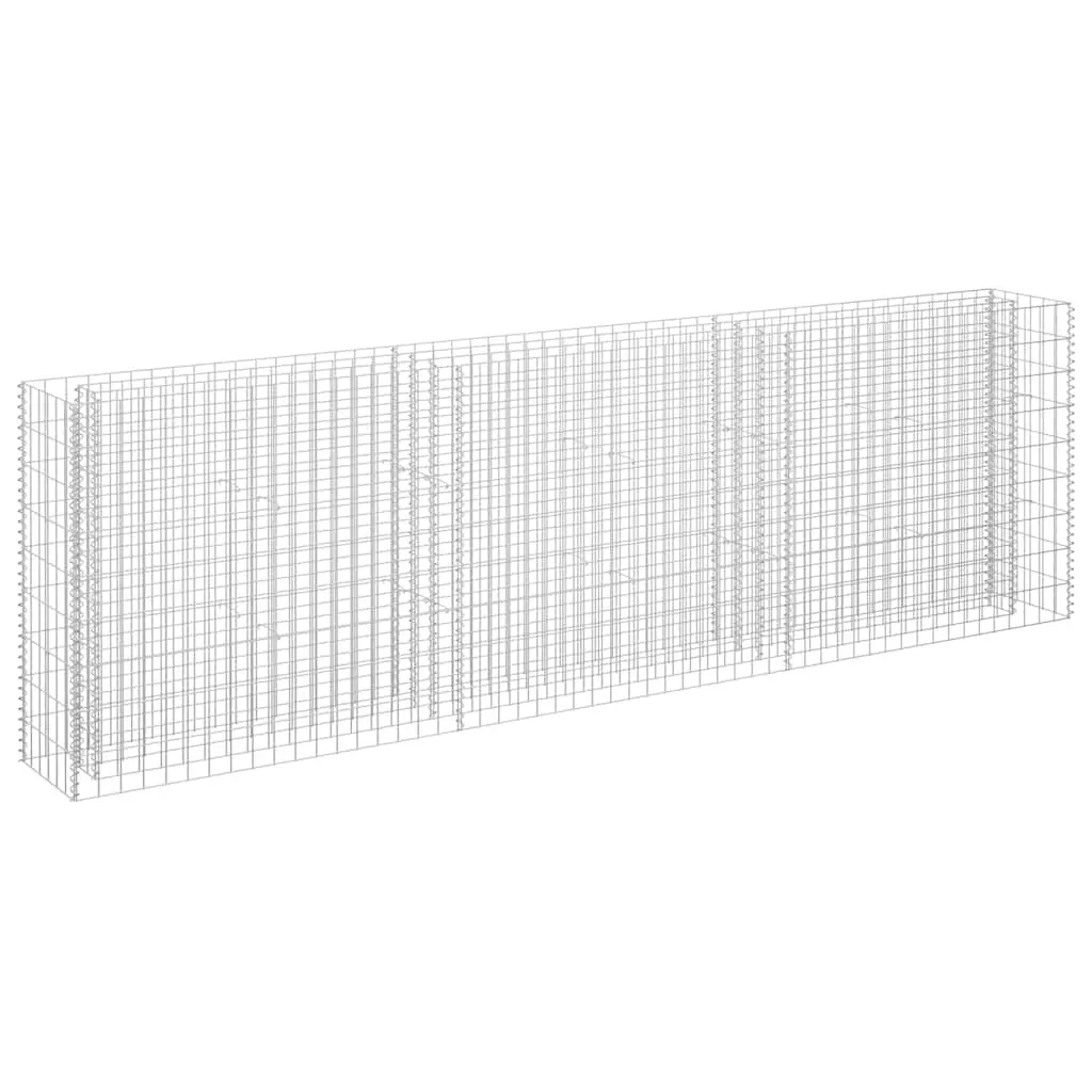 Gabion Raised Bed Galvanised Steel 270x30x90 cm 145639 - Home & Garden