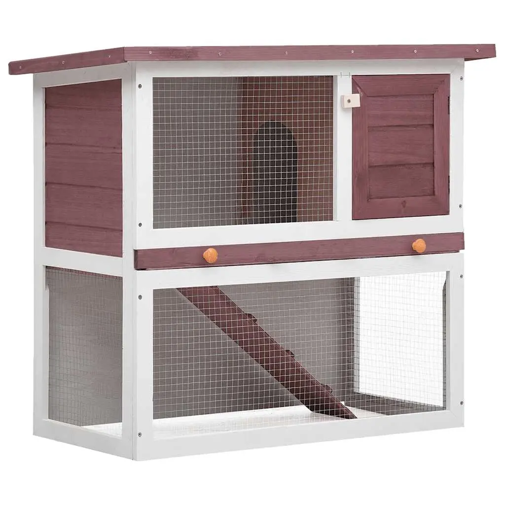 Outdoor Rabbit Hutch 1 Door Brown Wood 170832 - Pets