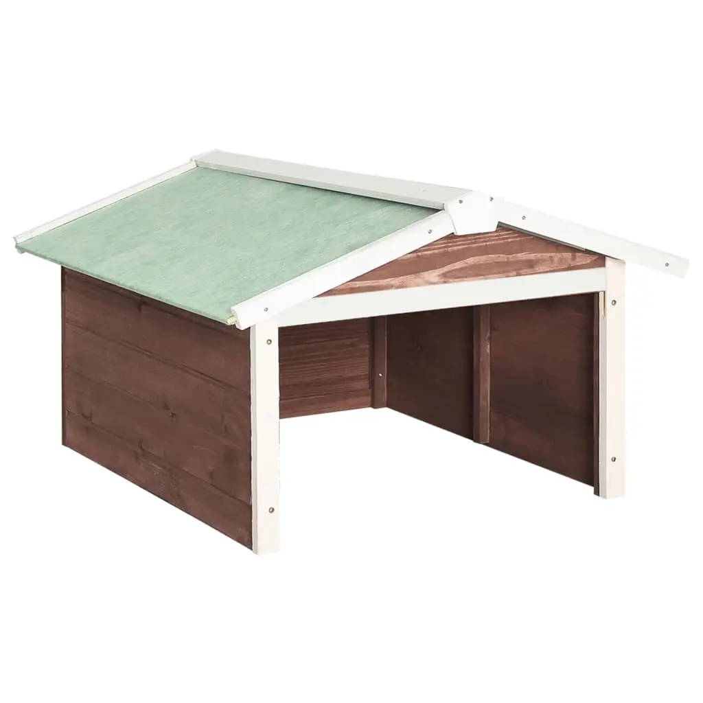 Robotic Lawn Mower Garage 72x87x50 cm Mocca and White Firwood 170880 - Home & Garden