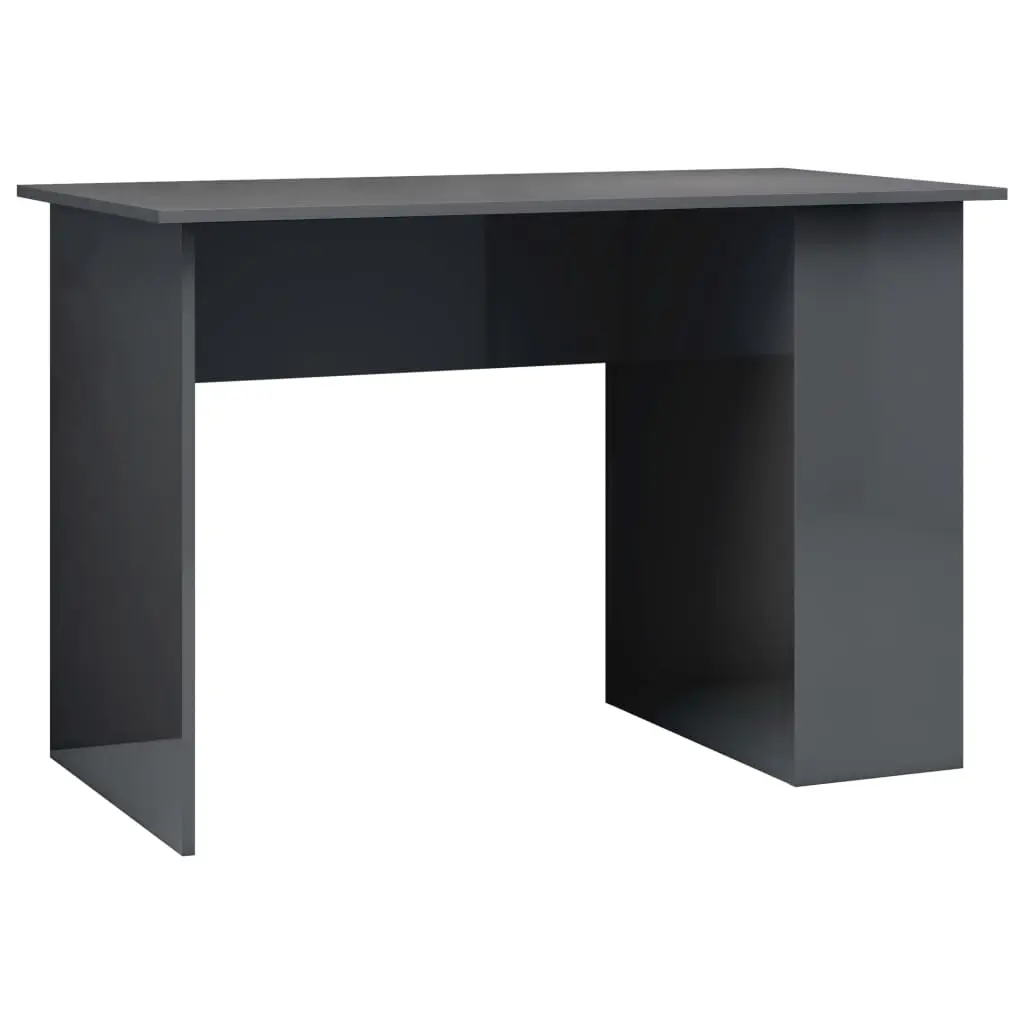 Desk High Gloss Grey 110x60x73 cm Engineered Wood 800584 - Furniture