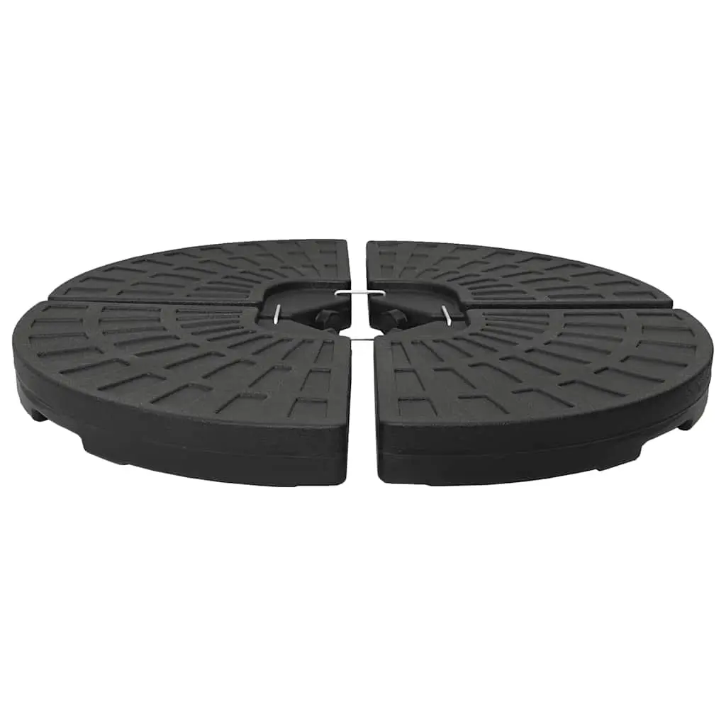 Umbrella Base Fan-shaped 4 pcs Black 47857