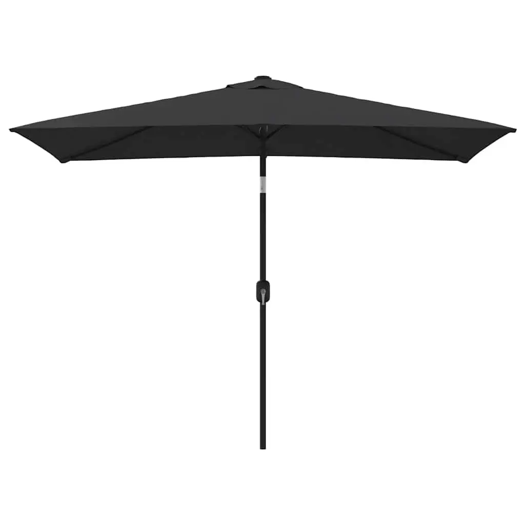 Garden Parasol with Metal Pole 300x200 cm Black 47128 - Home & Garden