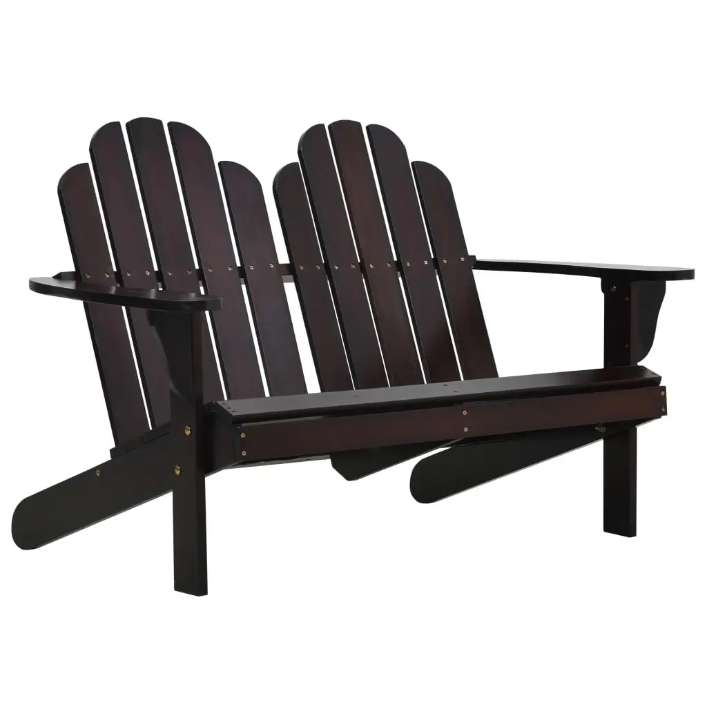 Double Adirondack Chair Wood Brown 47230 - Furniture