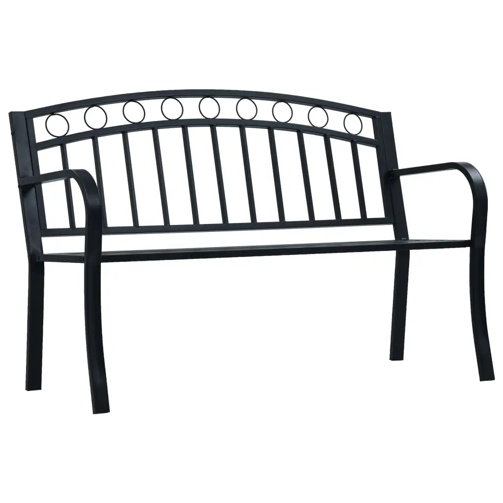 Garden Bench 125 cm Black Steel 47945 - Furniture