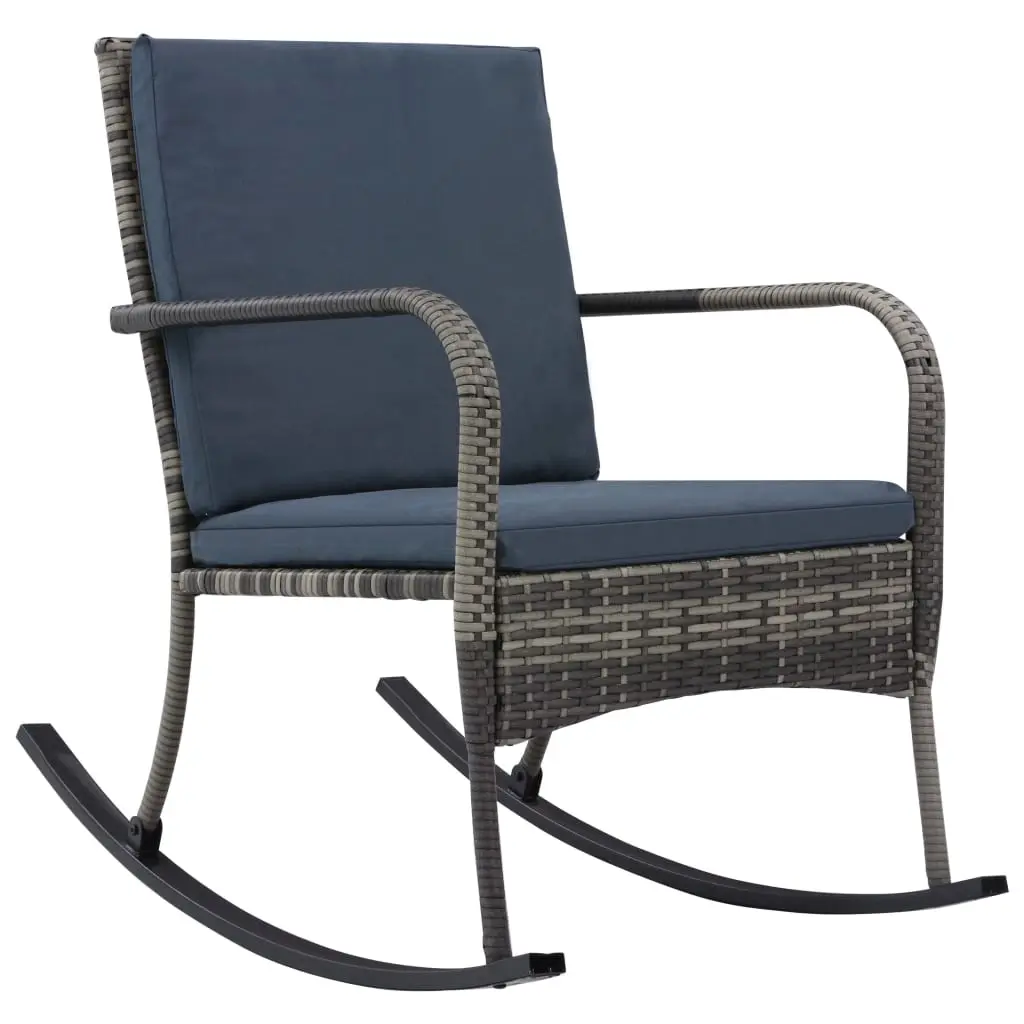 Garden Rocking Chair Poly Rattan Anthracite 47748 - Furniture