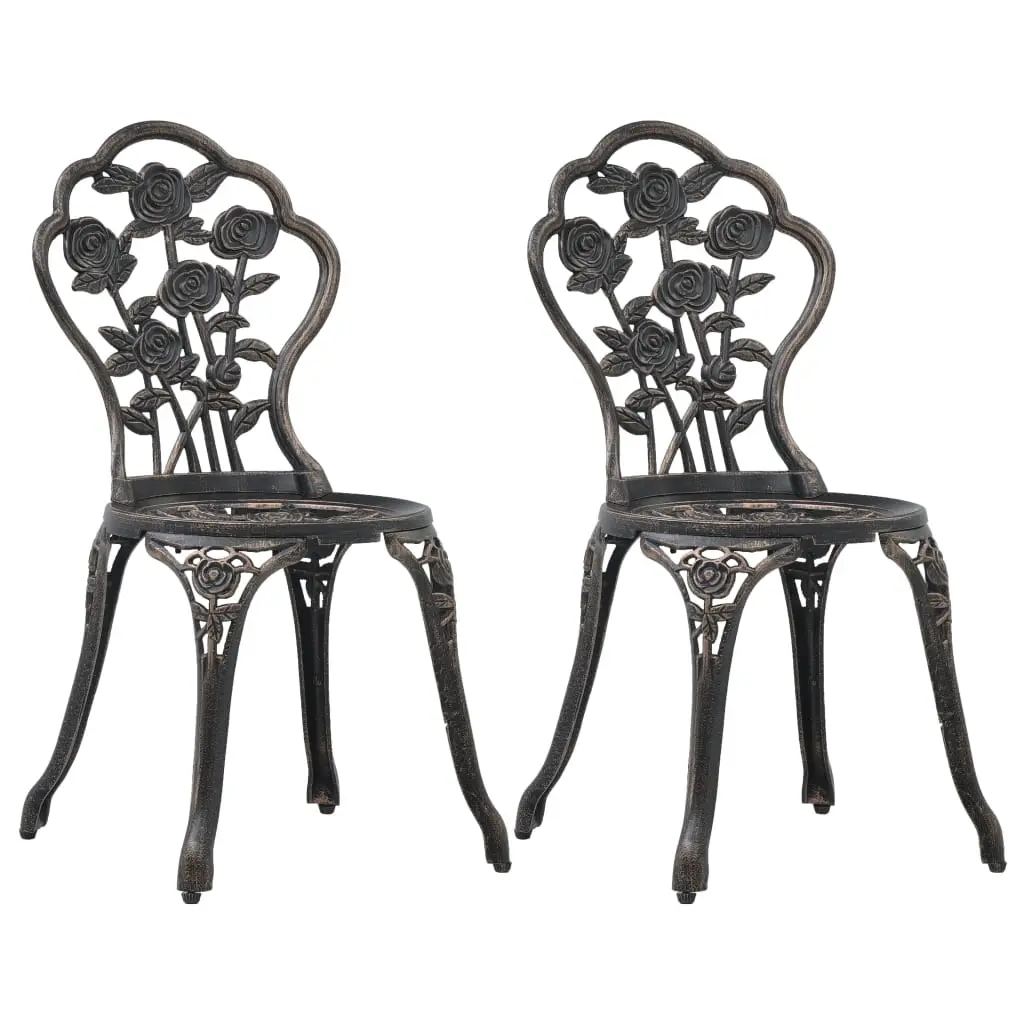 Bistro Chairs 2 pcs Bronze Cast Aluminium 47862 - Furniture