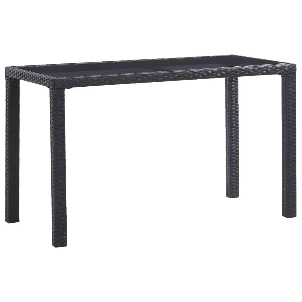Garden Table Black 123x60x74 cm Poly Rattan 46446 - Furniture