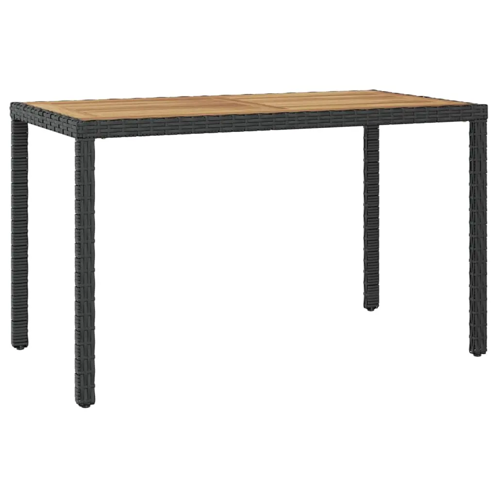 Garden Table Black and Brown 123x60x74 cm Solid Acacia Wood 46450 - Furniture