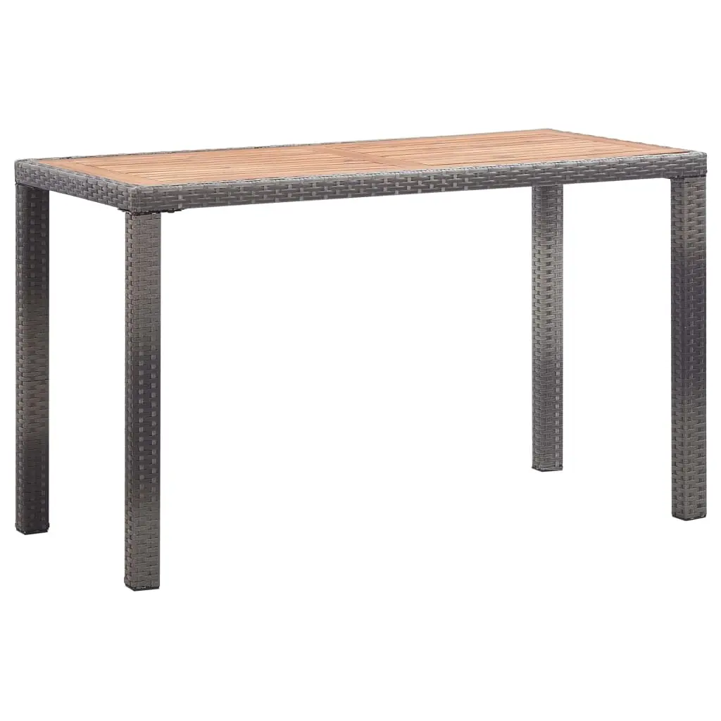 Garden Table Anthracite and Brown 123x60x74 cm Solid Acacia Wood 46451 - Furniture