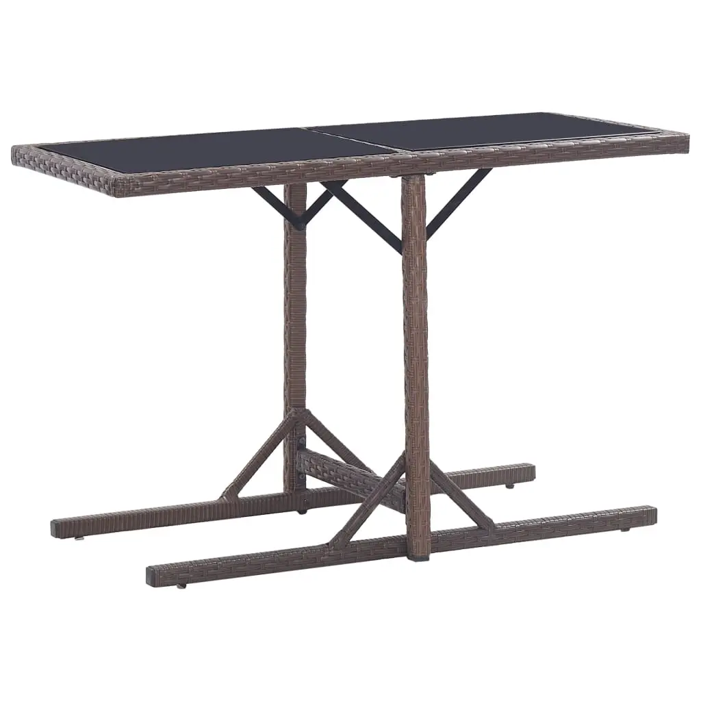 Garden Table Brown 110x53x72 cm and Poly Rattan 46453 - Furniture