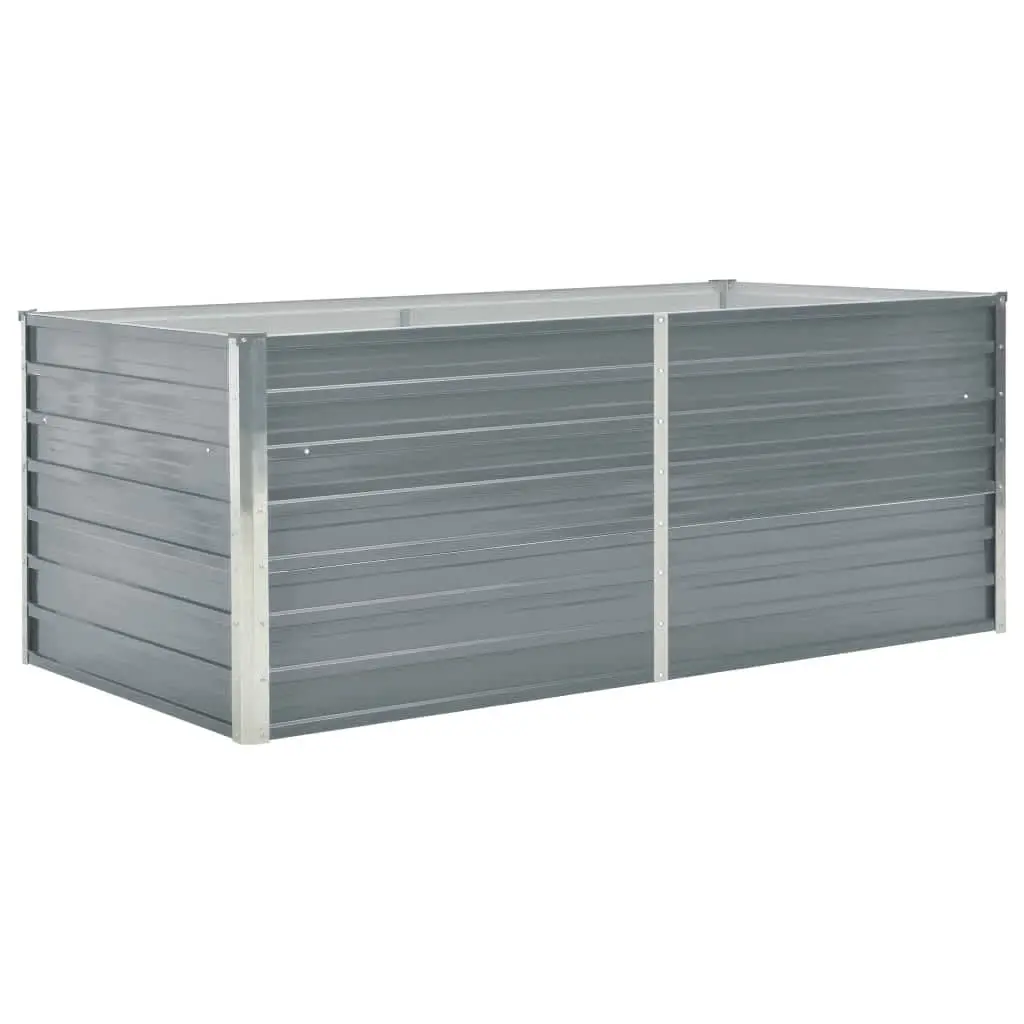 Raised Garden Bed 160x80x45 cm Galvanised Steel Grey 47011 - Home & Garden