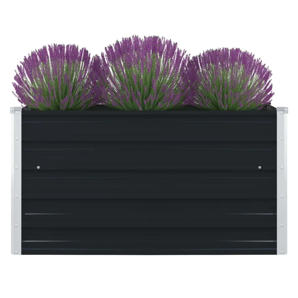Raised Garden Bed 100x100x45 cm Galvanised Steel Anthracite 47024 - Home & Garden