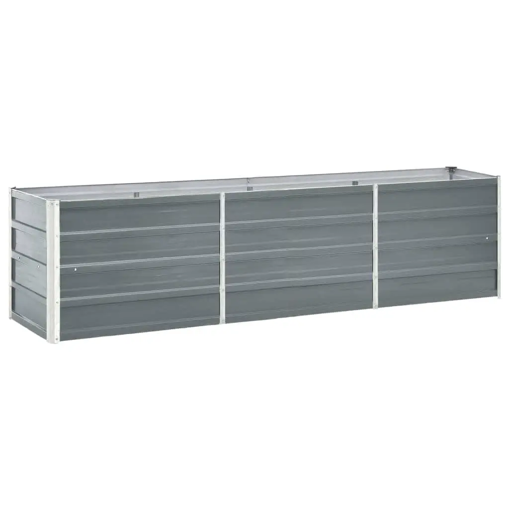 Garden Raised Bed Galvanised Steel 240x40x45 cm Grey 47044 - Home & Garden