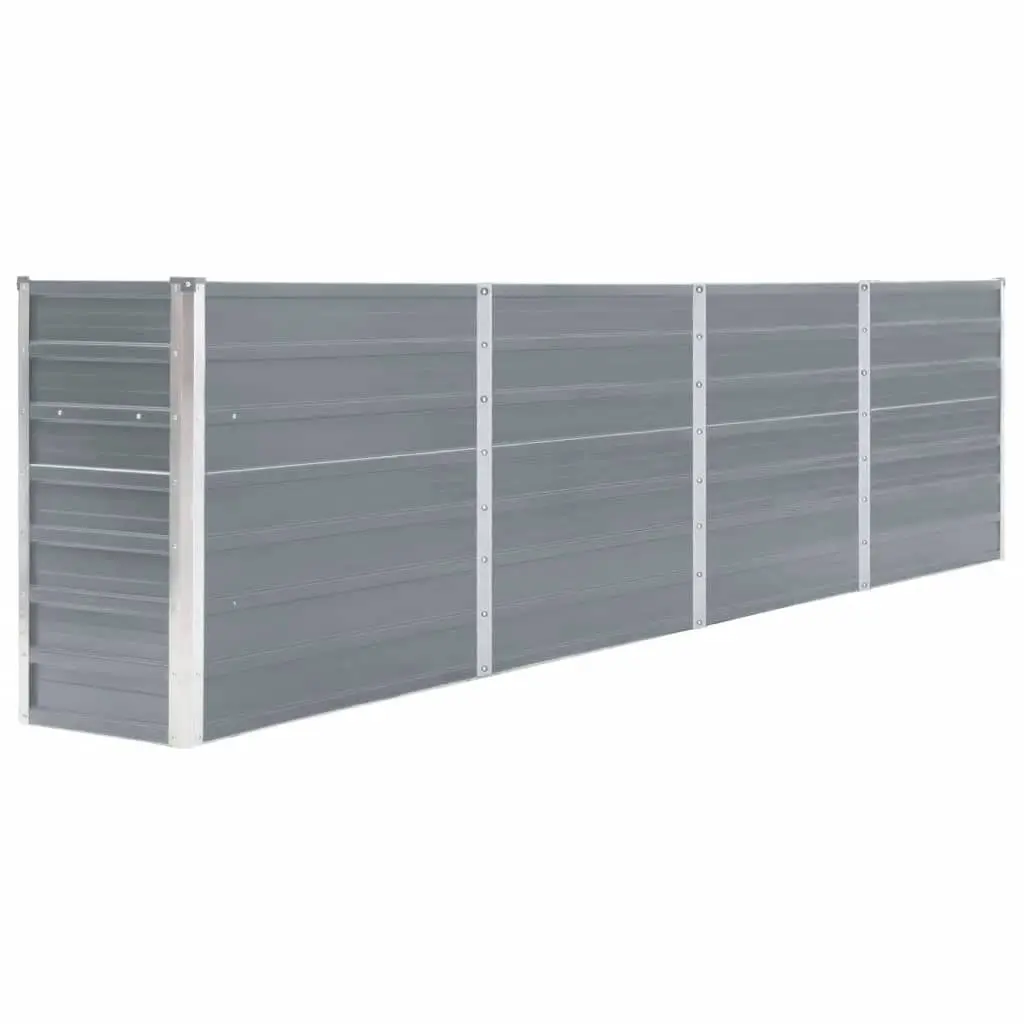 Raised Garden Bed 320x40x77 cm Galvanised Steel Grey 47048 - Home & Garden