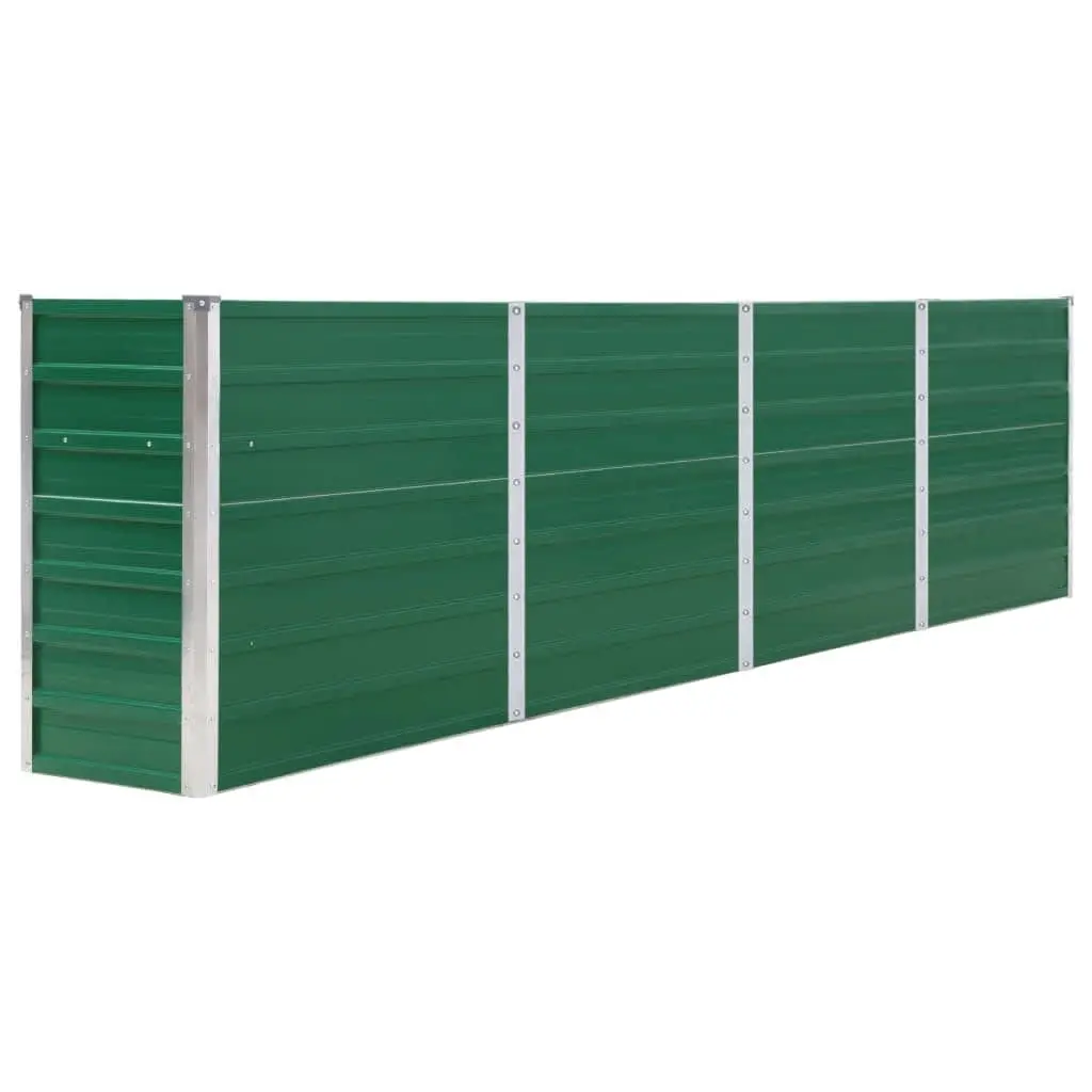 Raised Garden Bed 320x40x77 cm Galvanised Steel Green 47049 - Home & Garden