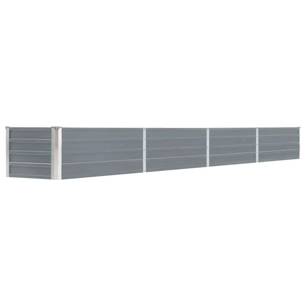 Garden Raised Bed Galvanised Steel 320x40x45 cm Grey 47052 - Home & Garden