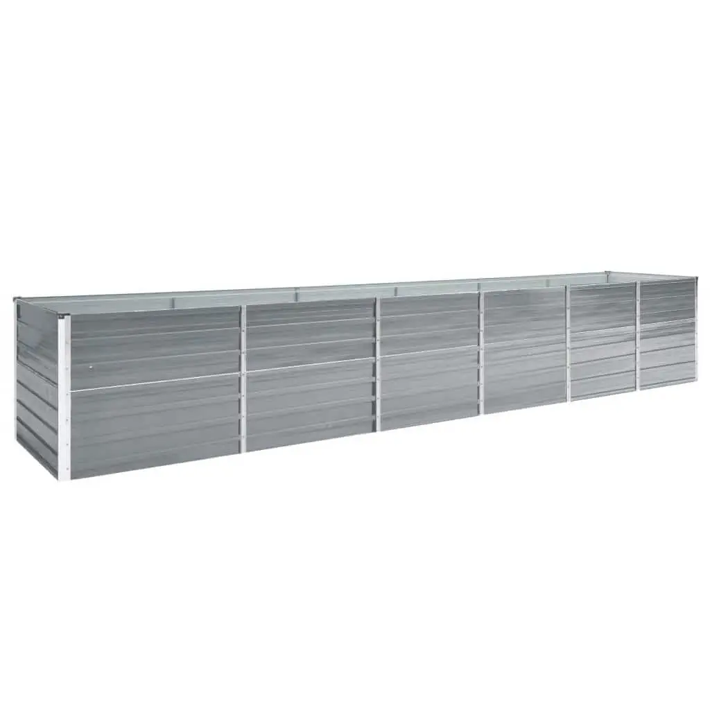 Garden Raised Bed Galvanised Steel 480x80x77 cm Grey 47068 - Home & Garden