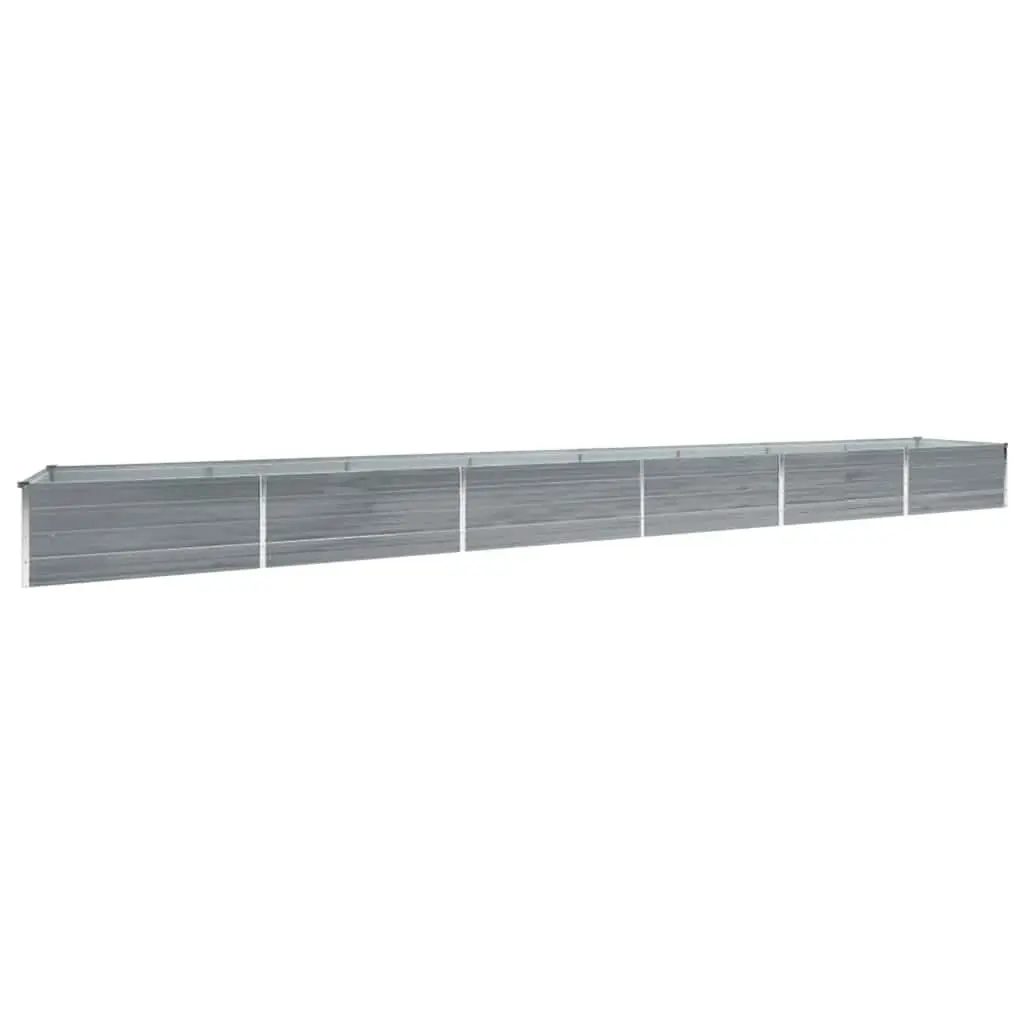 Garden Raised Bed Galvanised Steel 600x80x45 cm Grey 47072 - Home & Garden