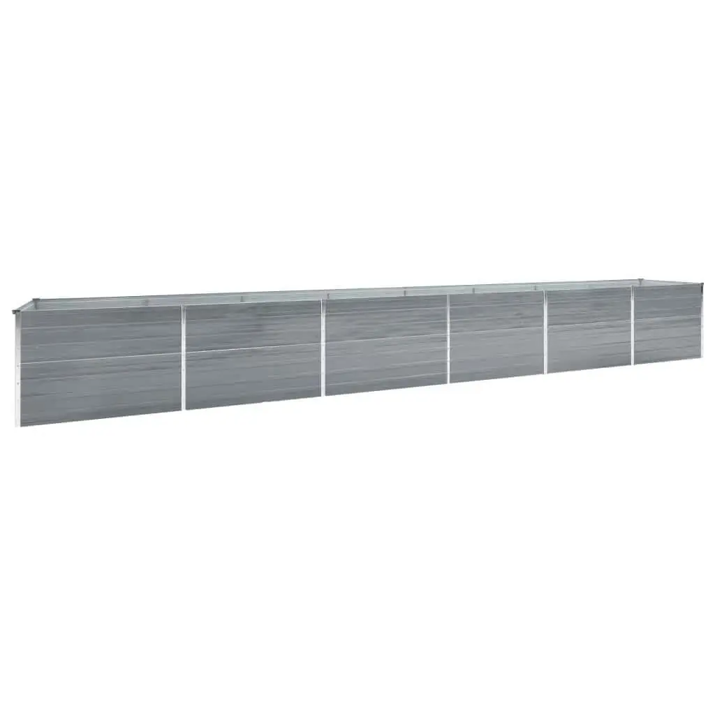Garden Raised Bed Galvanised Steel 600x80x77 cm Grey 47076 - Home & Garden