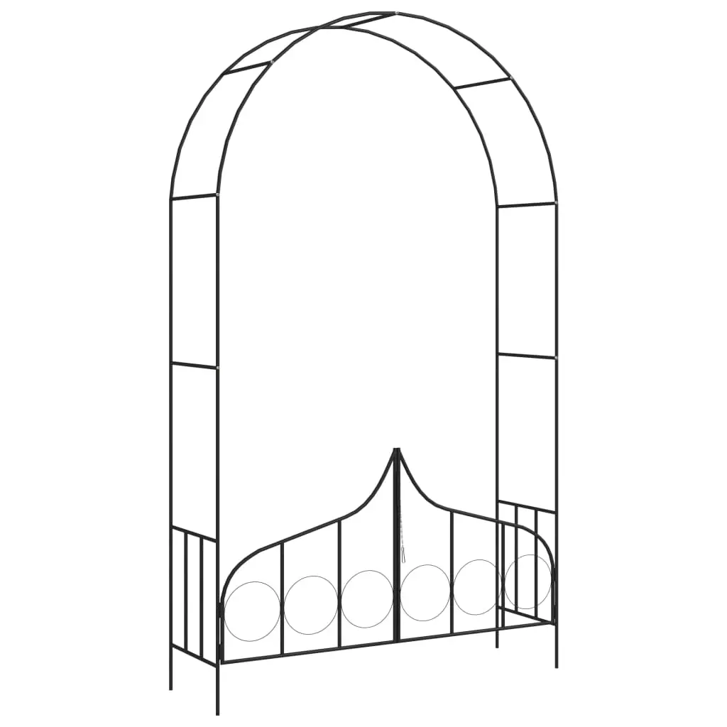 Garden Arch with Gate Black 138x40x238 cm Iron 47092 - Home & Garden