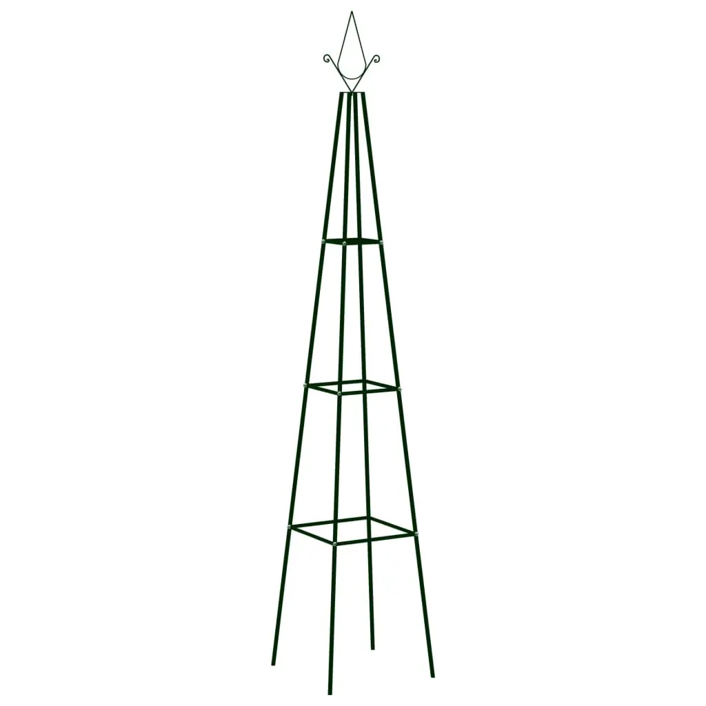 Garden Climbing Plant Racks 2 pcs Dark Green 35x35x195 cm Iron 47096 - Home & Garden