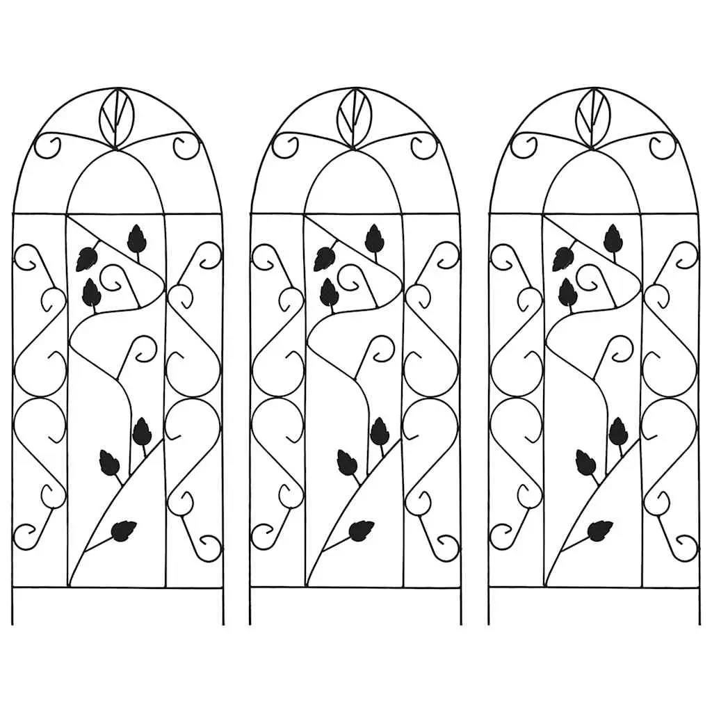 Plant Climbing Racks 3 pcs Black 40x100 cm Iron 47099 - Home & Garden